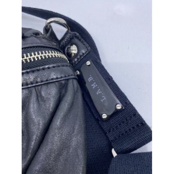 Lamb Messenger Adjustable Strap Black Leather Cross Body Bag - Picture 3 of 8
